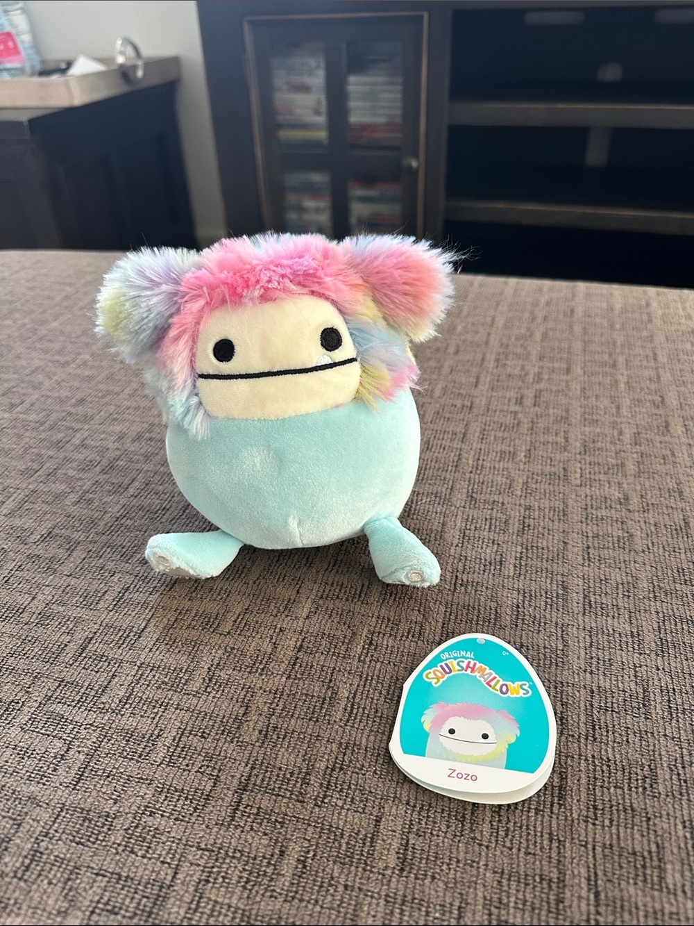 Squishmallows Zozo Plush - Pastel Blue Body with Rainbow Fur